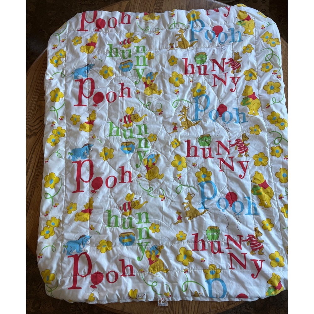 Vintage Sears Winnie the Pooh Baby Toddler Quilt Comforter 40"x49" Pooh Hunny - Picture 2 of 9